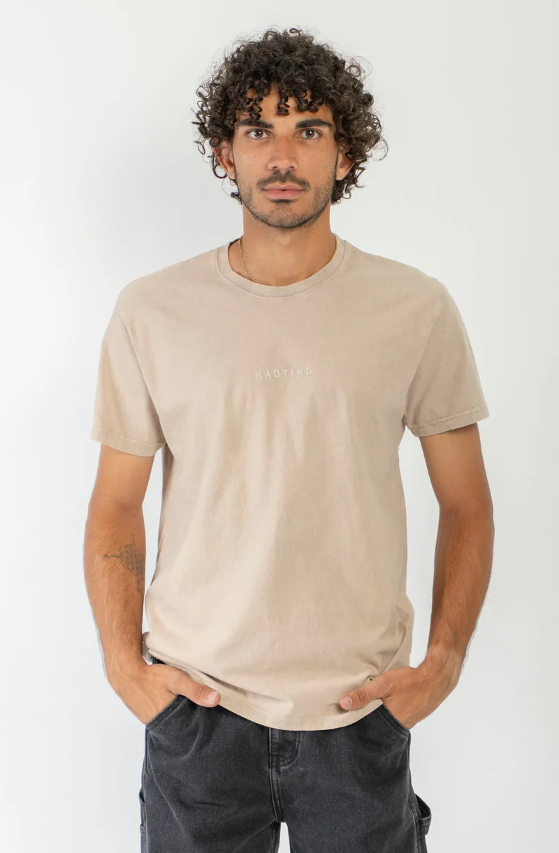 T-shirt Basic Washed Bone