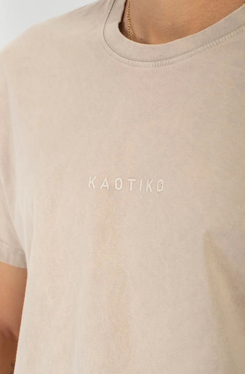 T-shirt Basic Washed Bone