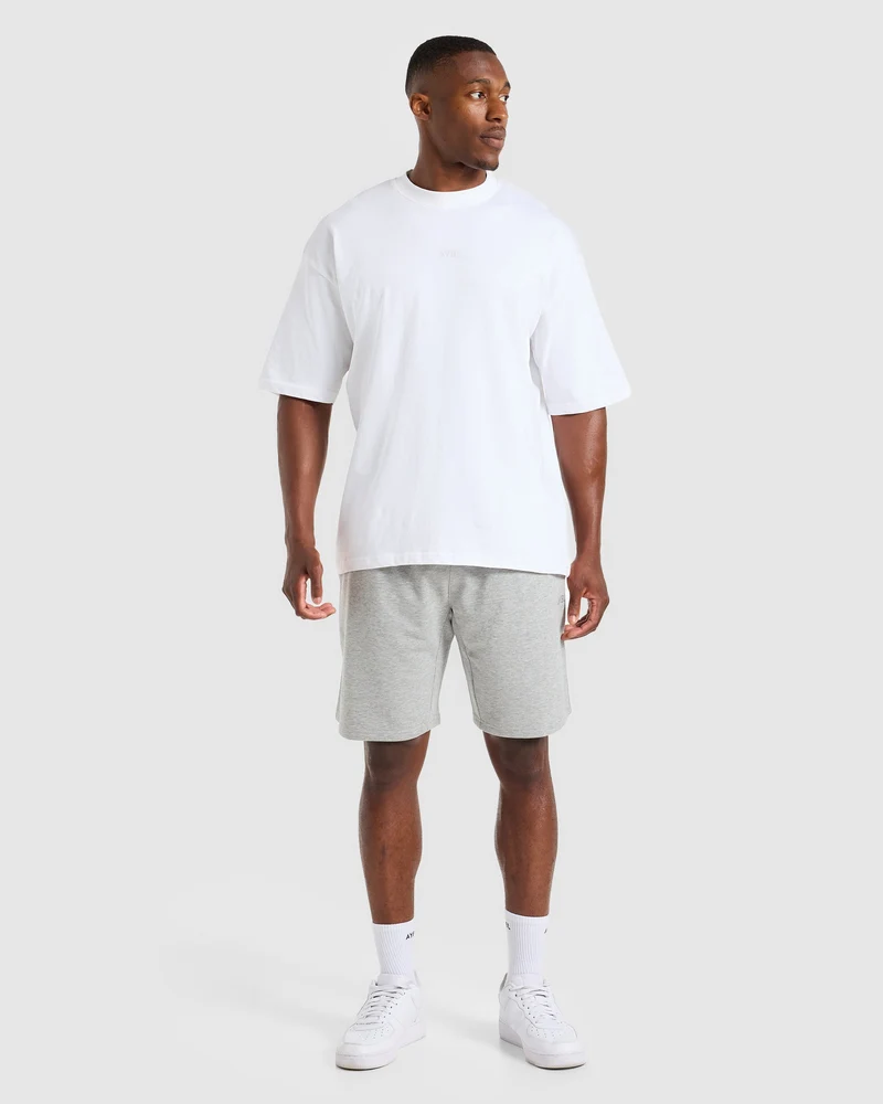 Craft Oversized Shorts - Mid Marl Gris
