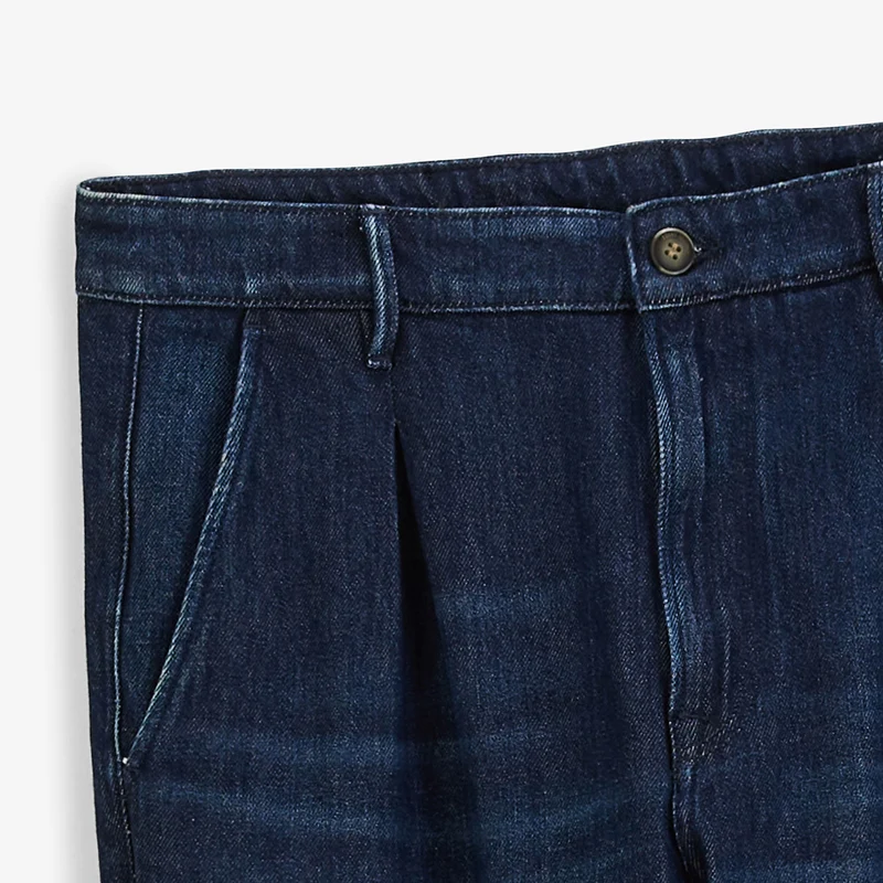 Chino une pince 100% coton bleu denim 520