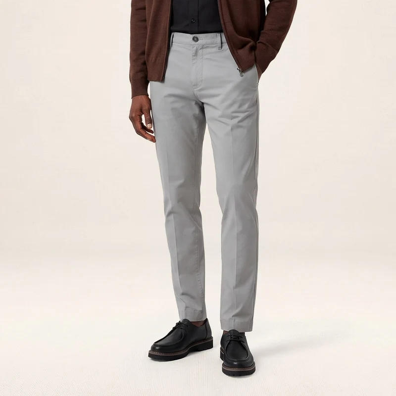 Pantalon coupe confort coton stretch gris 702