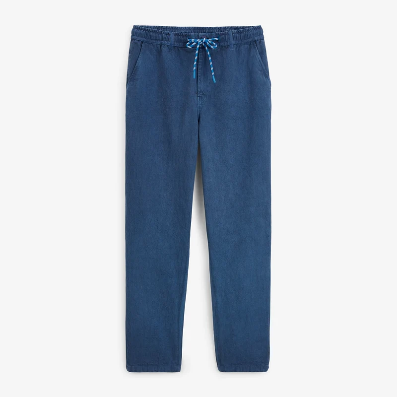 Pantalon coton twill texturé taille élastiquée bleu 549 SBPLAY
