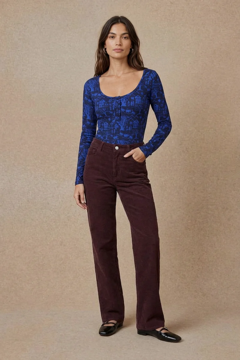 Pantalon Idéaliste en velours Cappuccino