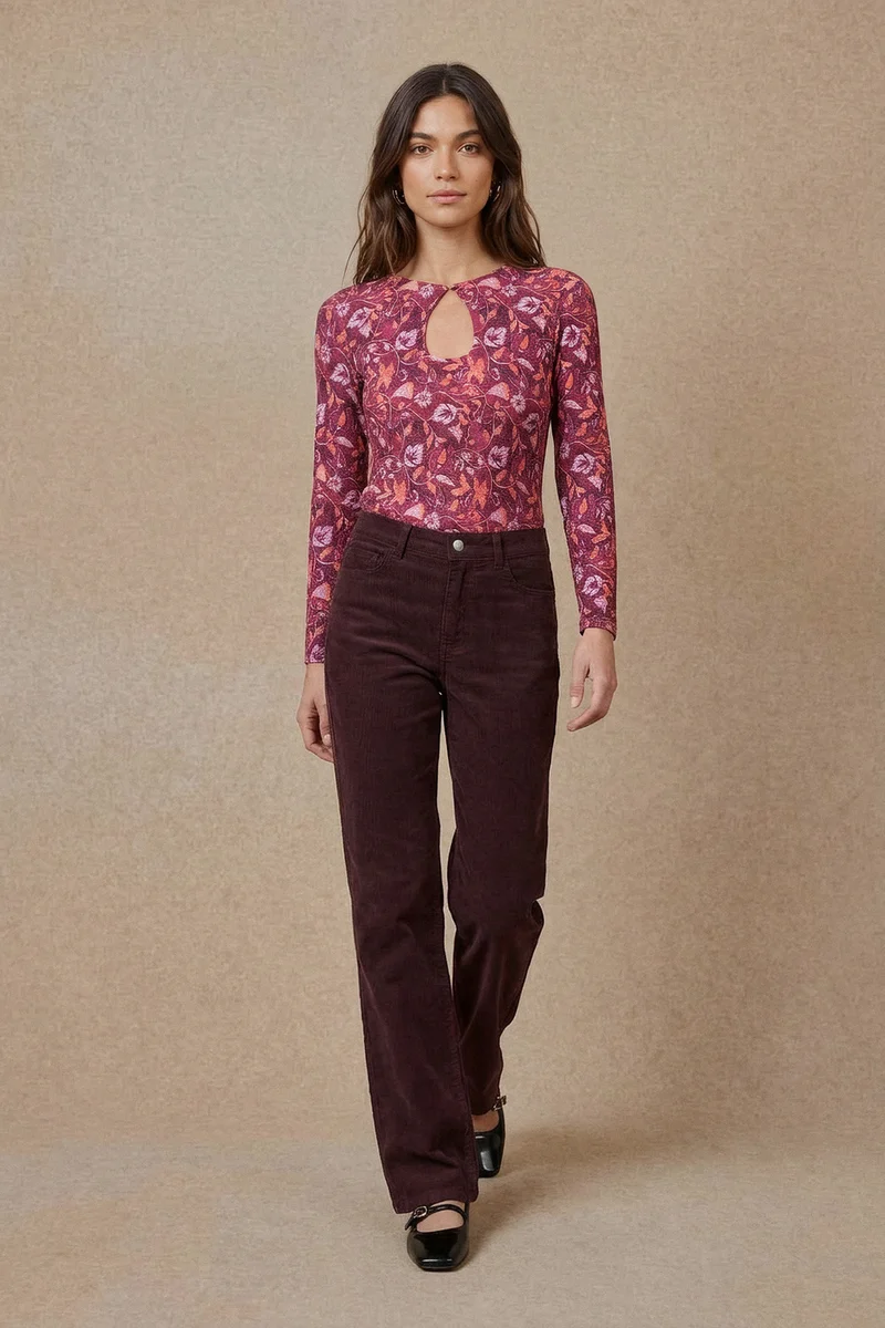 Pantalon Idéaliste en velours Cappuccino
