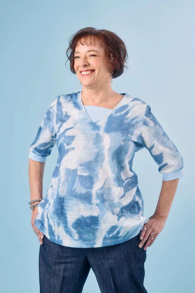 2DT396-2D120-Adaptive Top, 3/4 Sleeves, Overlayer Effect