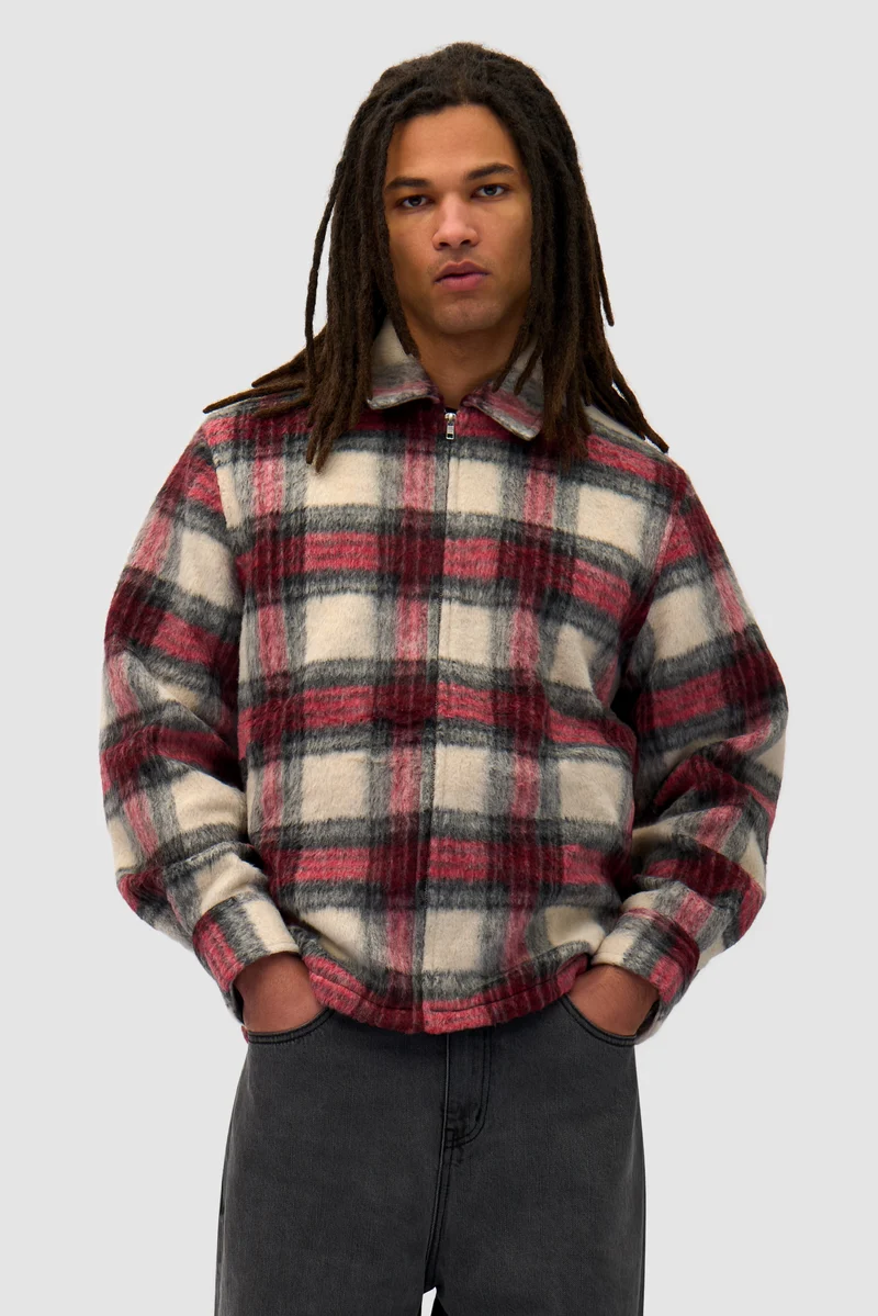 Chemise à fermeture éclair - Plaid