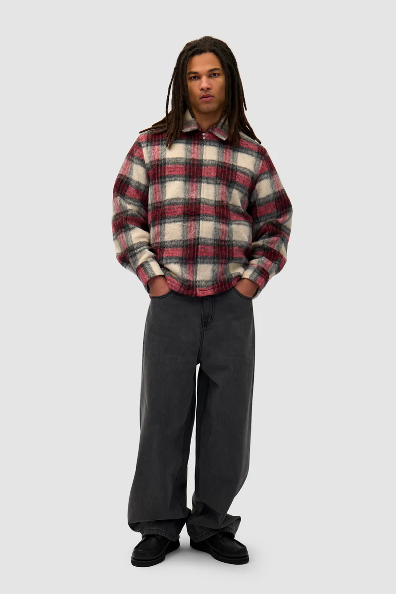 Chemise à fermeture éclair - Plaid