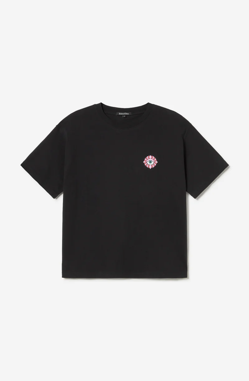 T-shirt Washed Found In Paradise Black