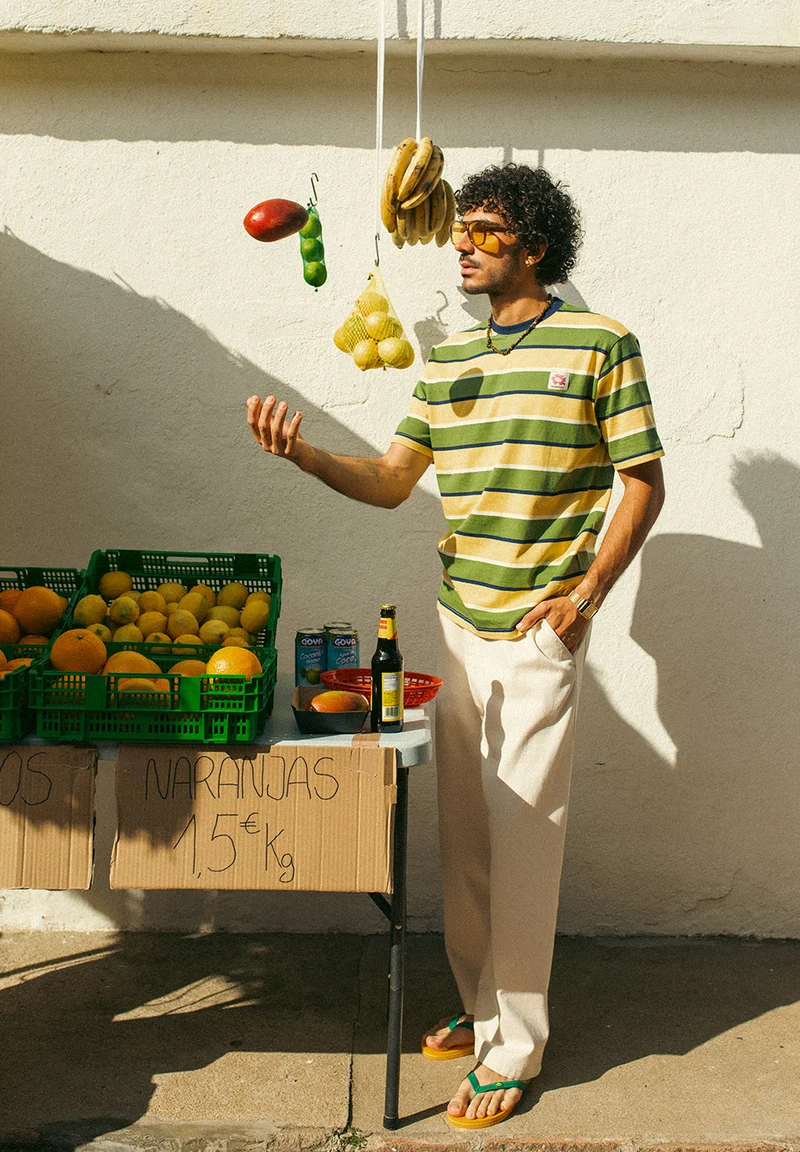 T-shirt Stripes Island Yellow/Green