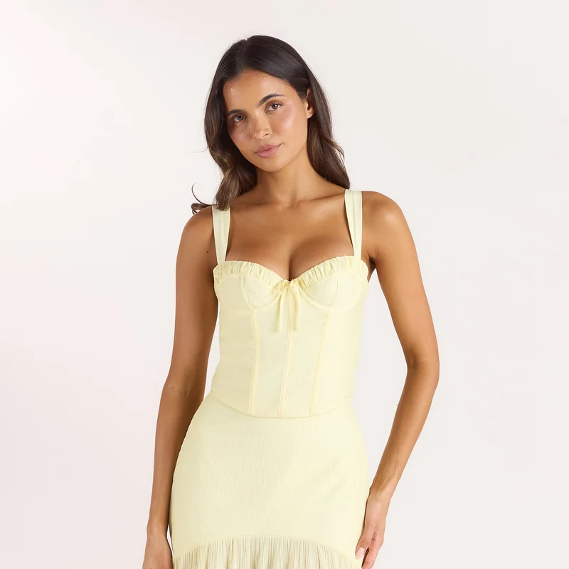 Top Corset à Armatures - Jaune Citron