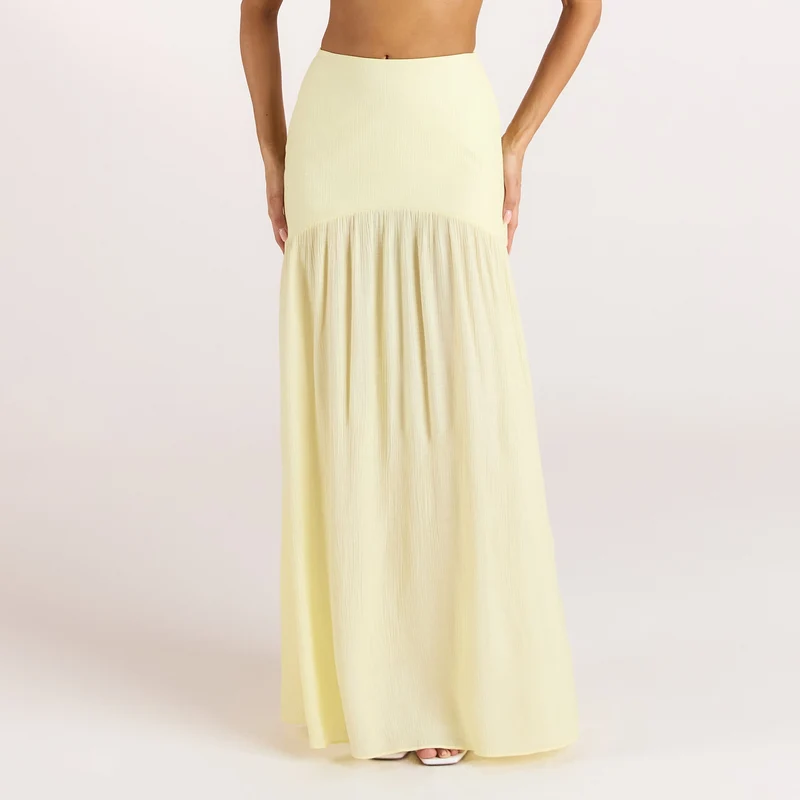 Jupe Maxi Transparente - Jaune Citron