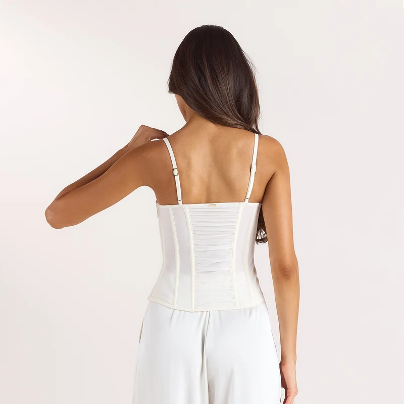 Top Corset Froncé - Crème