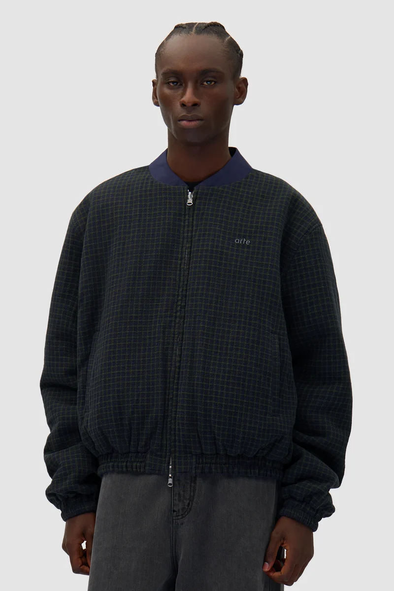 Veste réversible en nylon - marine/vert