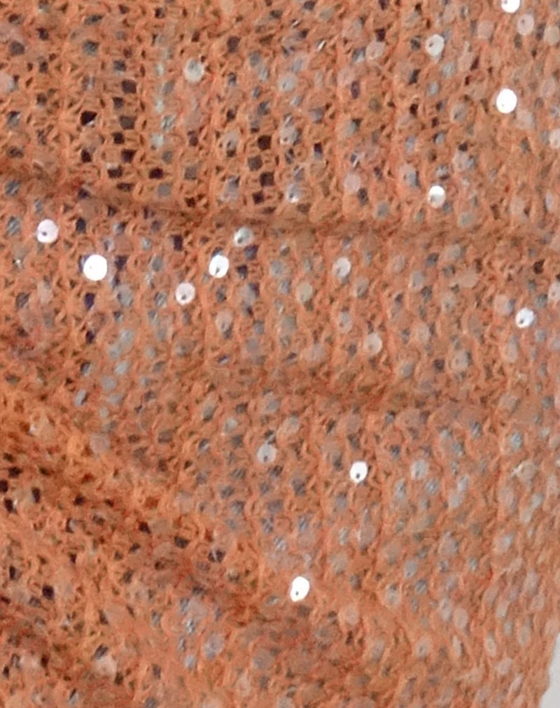 Sanu Sarong en maille pailletée orange