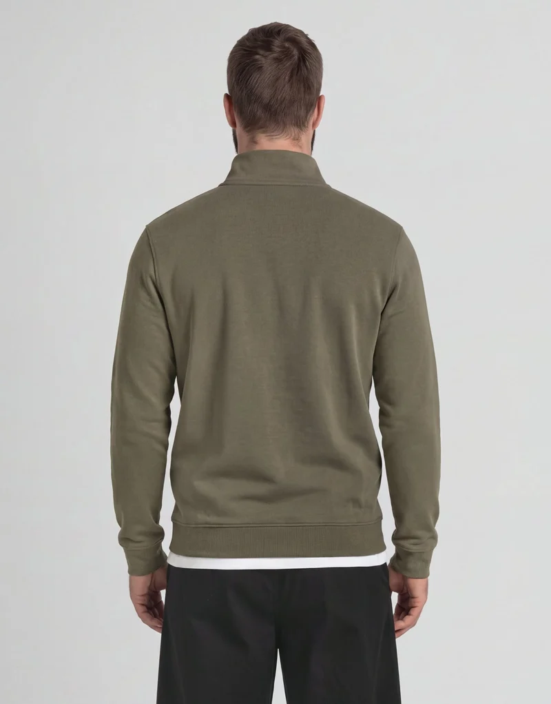 Cotton Loopback 1/4 Zip Sweatshirt