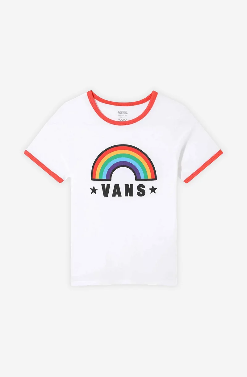 T‑shirt Vans Rainbow Patch White Raingred