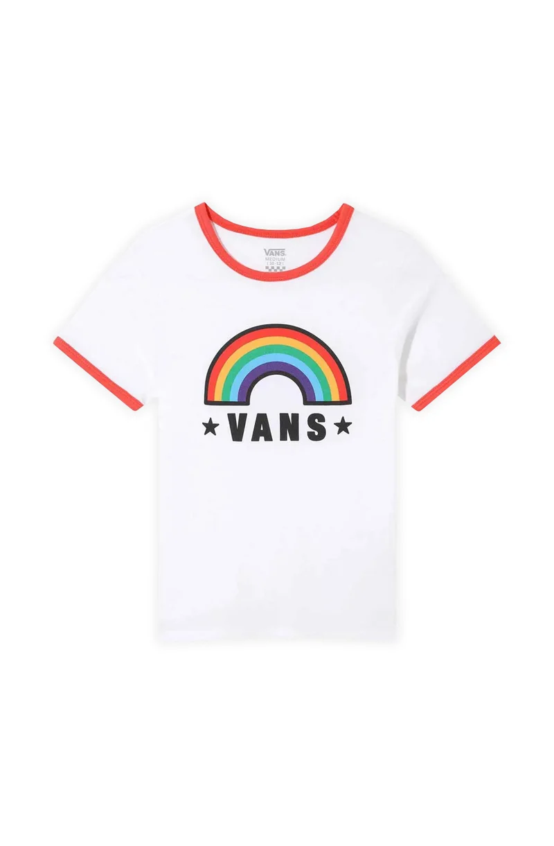 T‑shirt Vans Rainbow Patch White Raingred