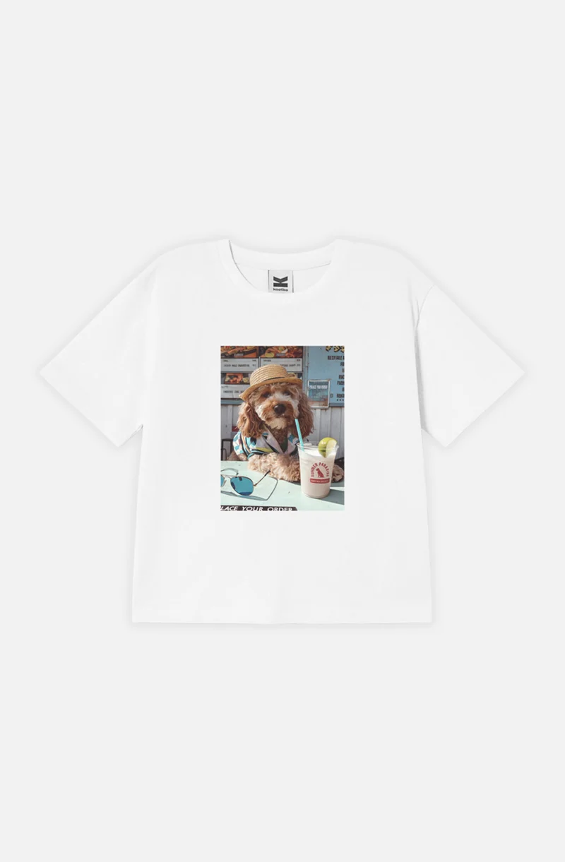 T-shirt Paws & Relax Organic Cotton White