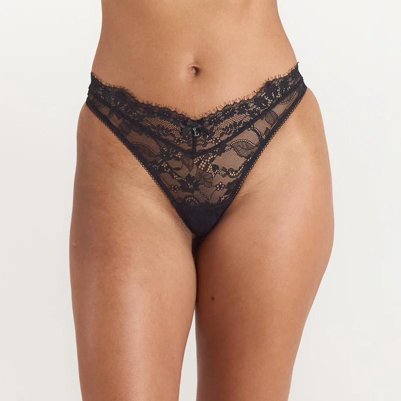String en Dentelle - Noir