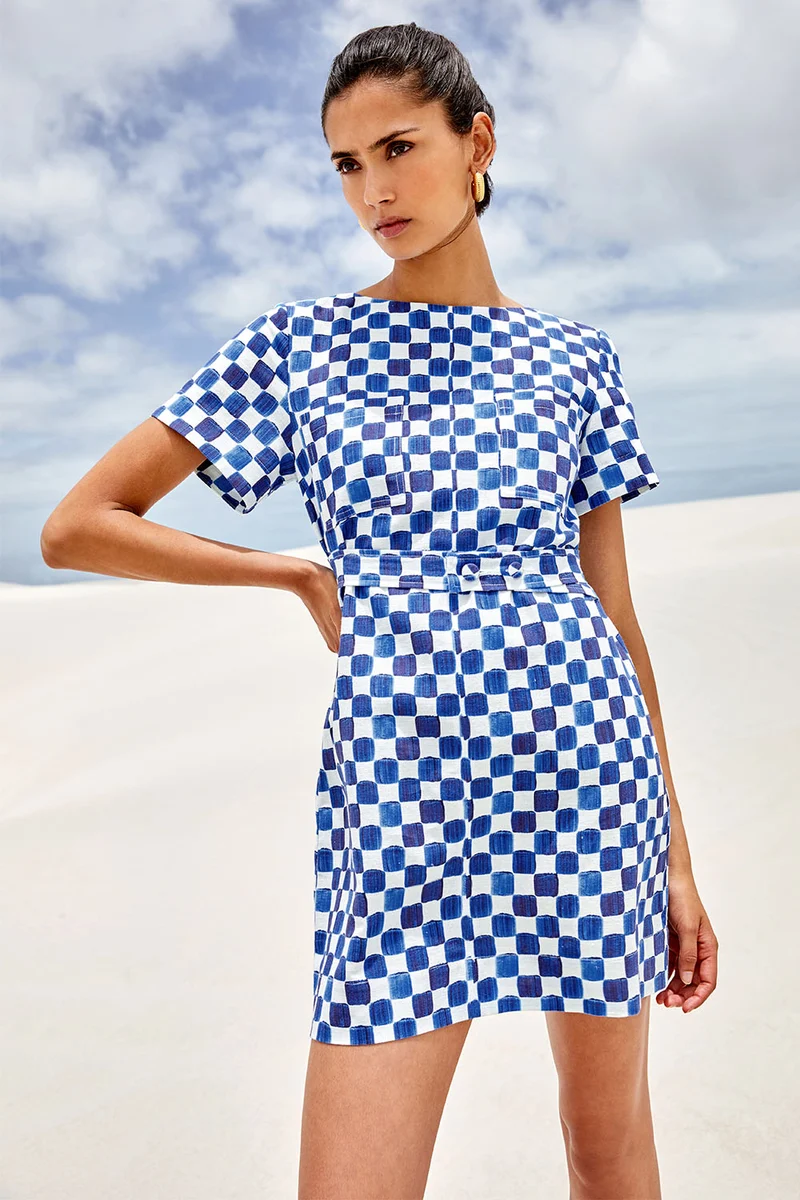Robe Gaïa Echec et Mat Bleu