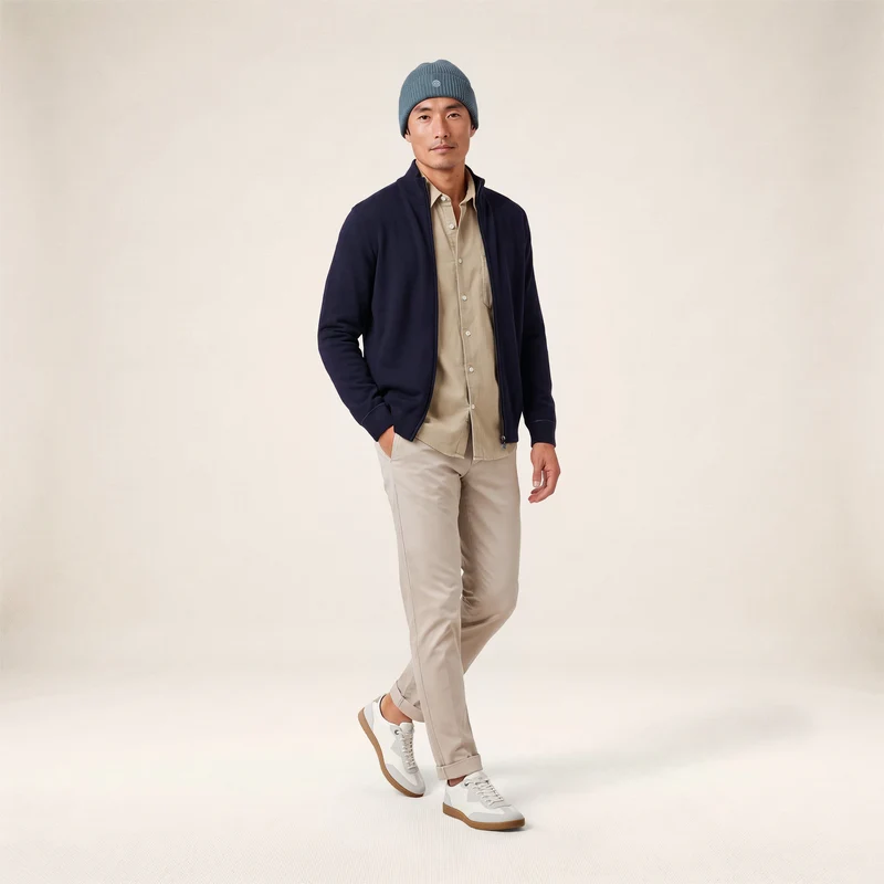 Pantalon coupe confort coton stretch beige 702