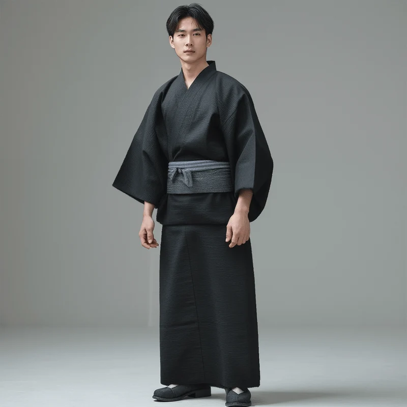 Kimono Japonais Noir Homme