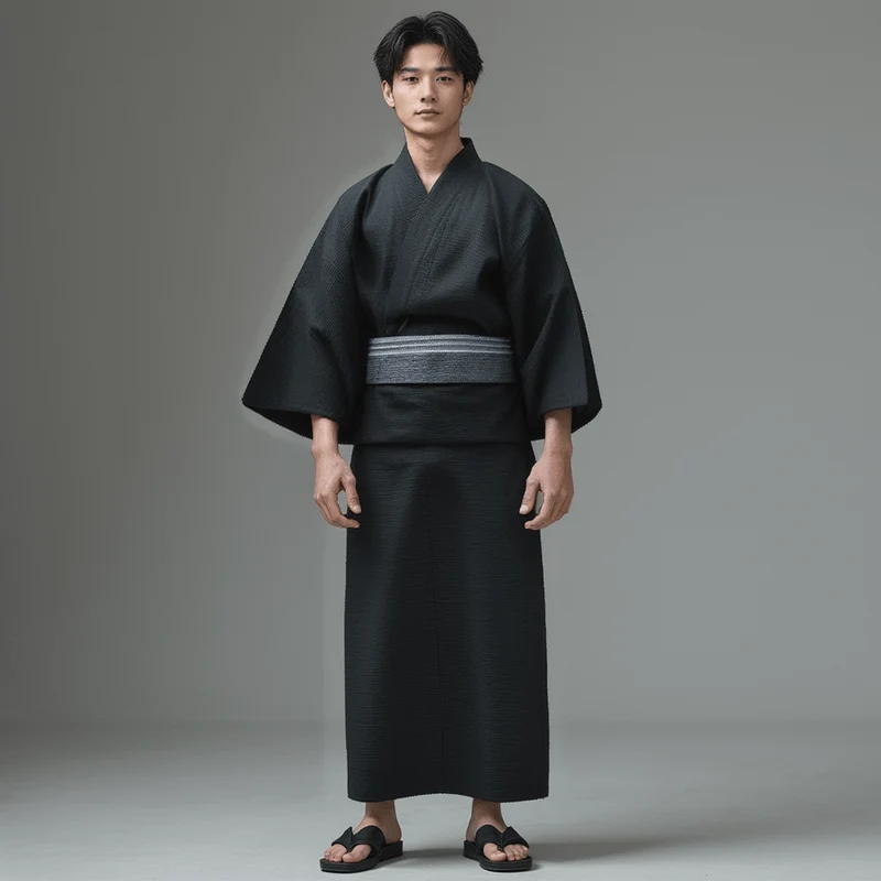 Kimono Japonais Noir Homme