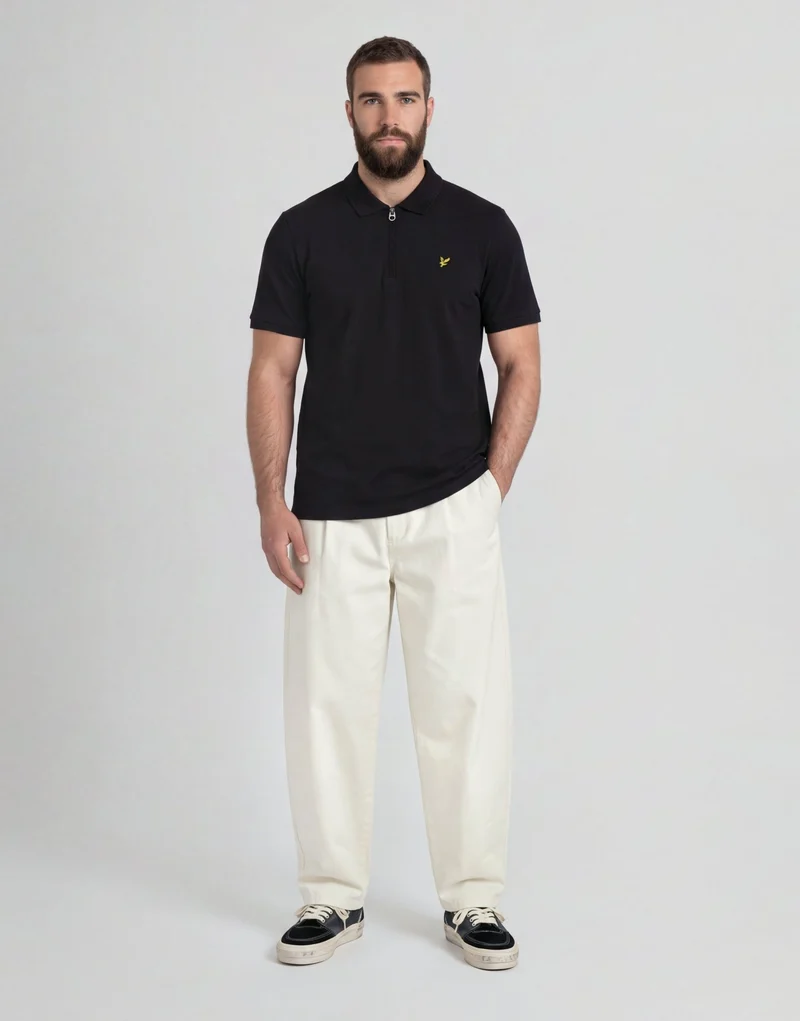 1/4 Zip Short Sleeve Polo Shirt