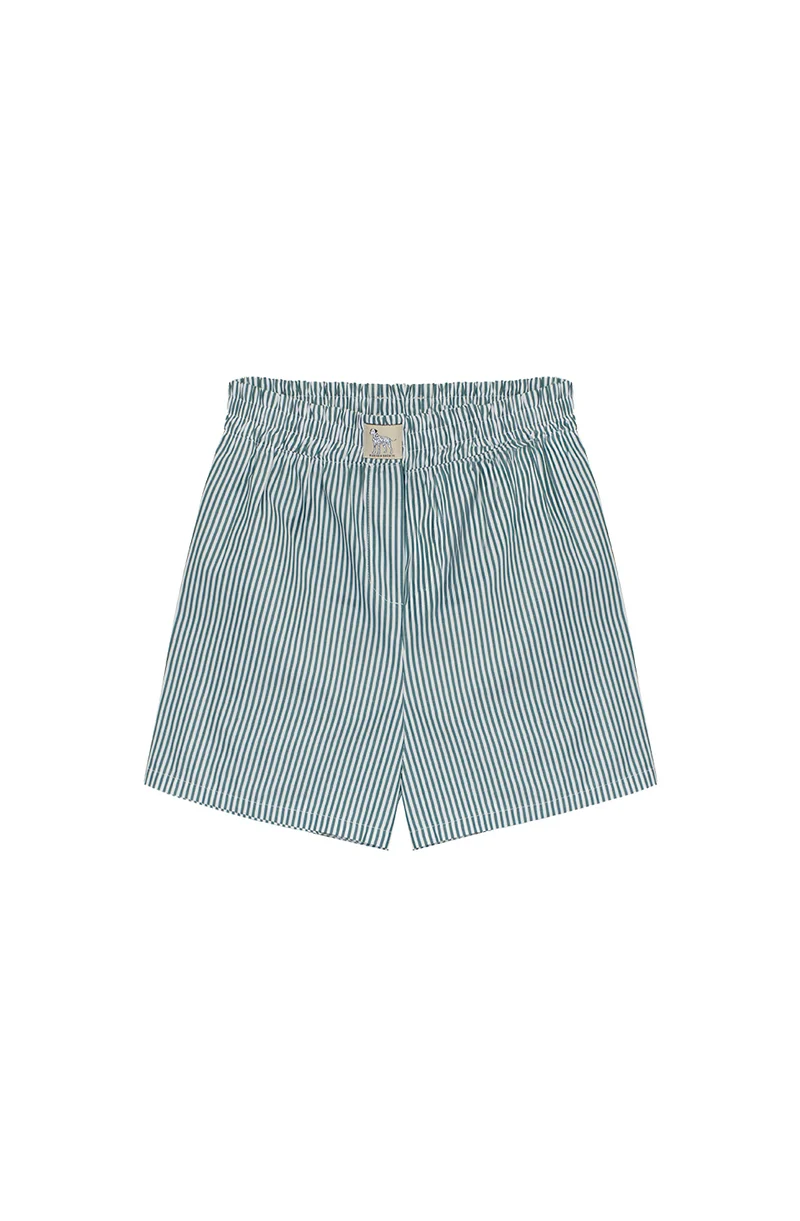 Short vert bermuda à rayures dalmatiennes
