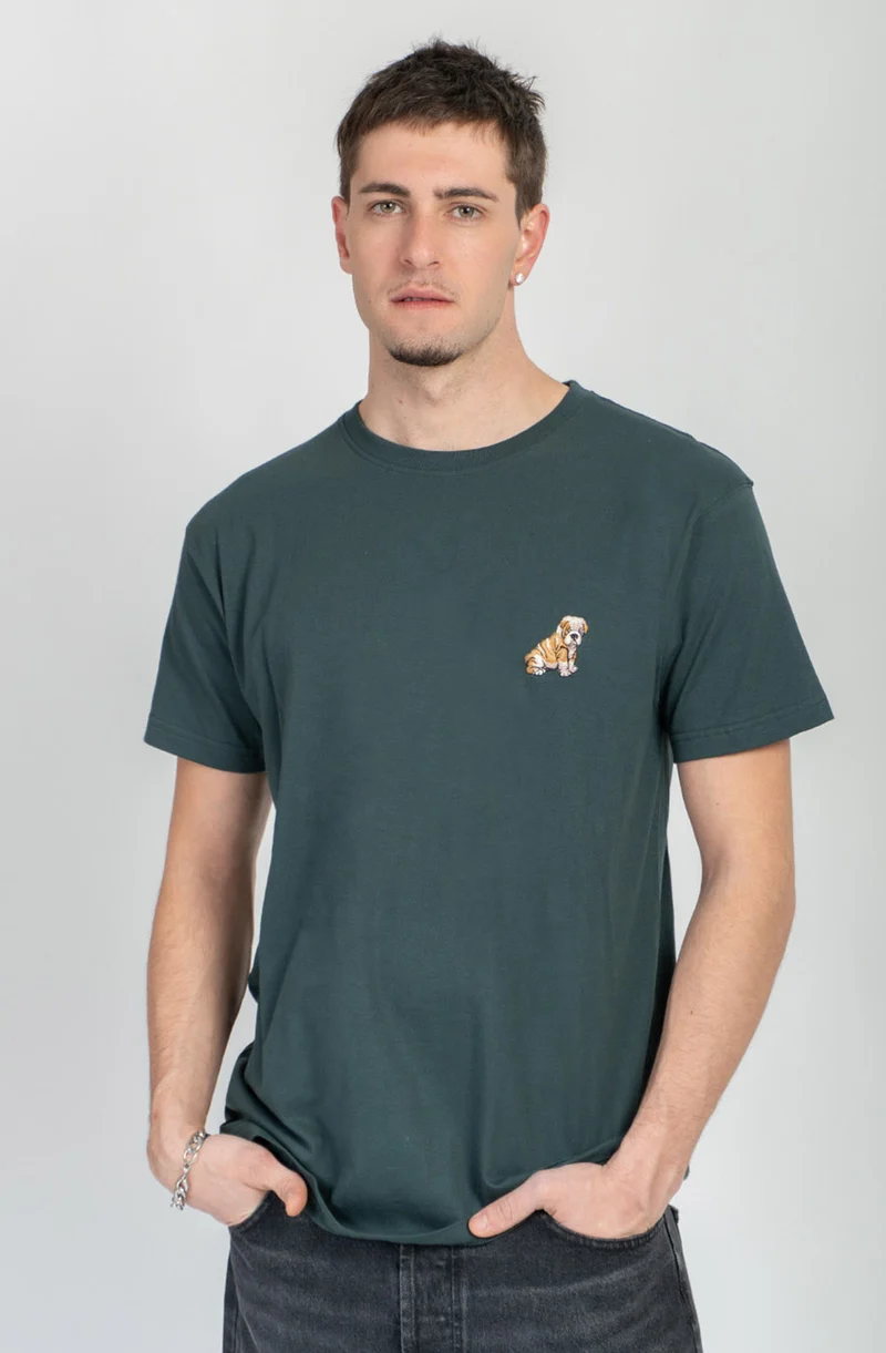 T-shirt Bulldog Posy Green