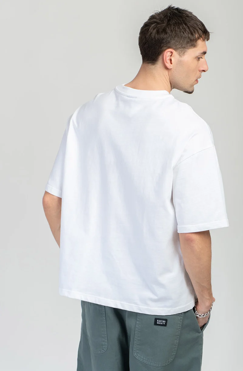 T-shirt court Paws & Relax en coton biologique blanc