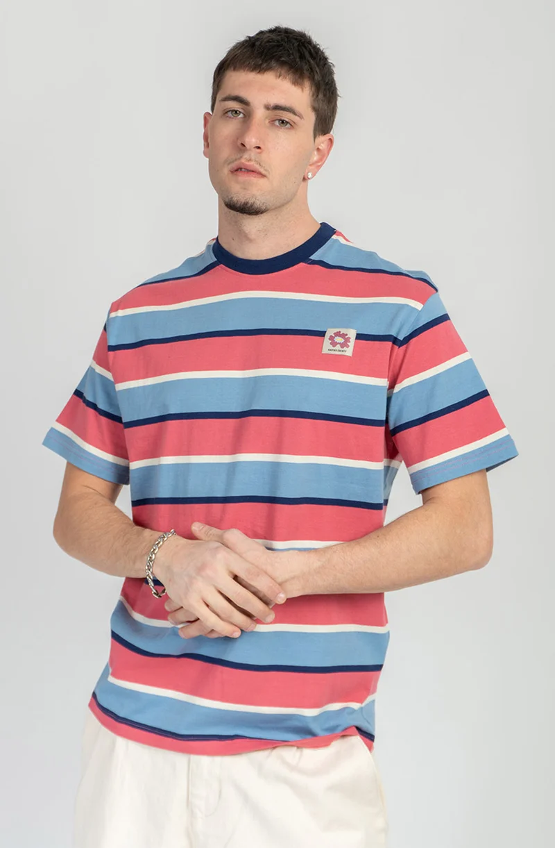 T-shirt Stripes Island Blue/ Pink