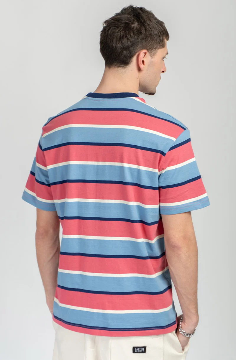 T-shirt Stripes Island Blue/ Pink