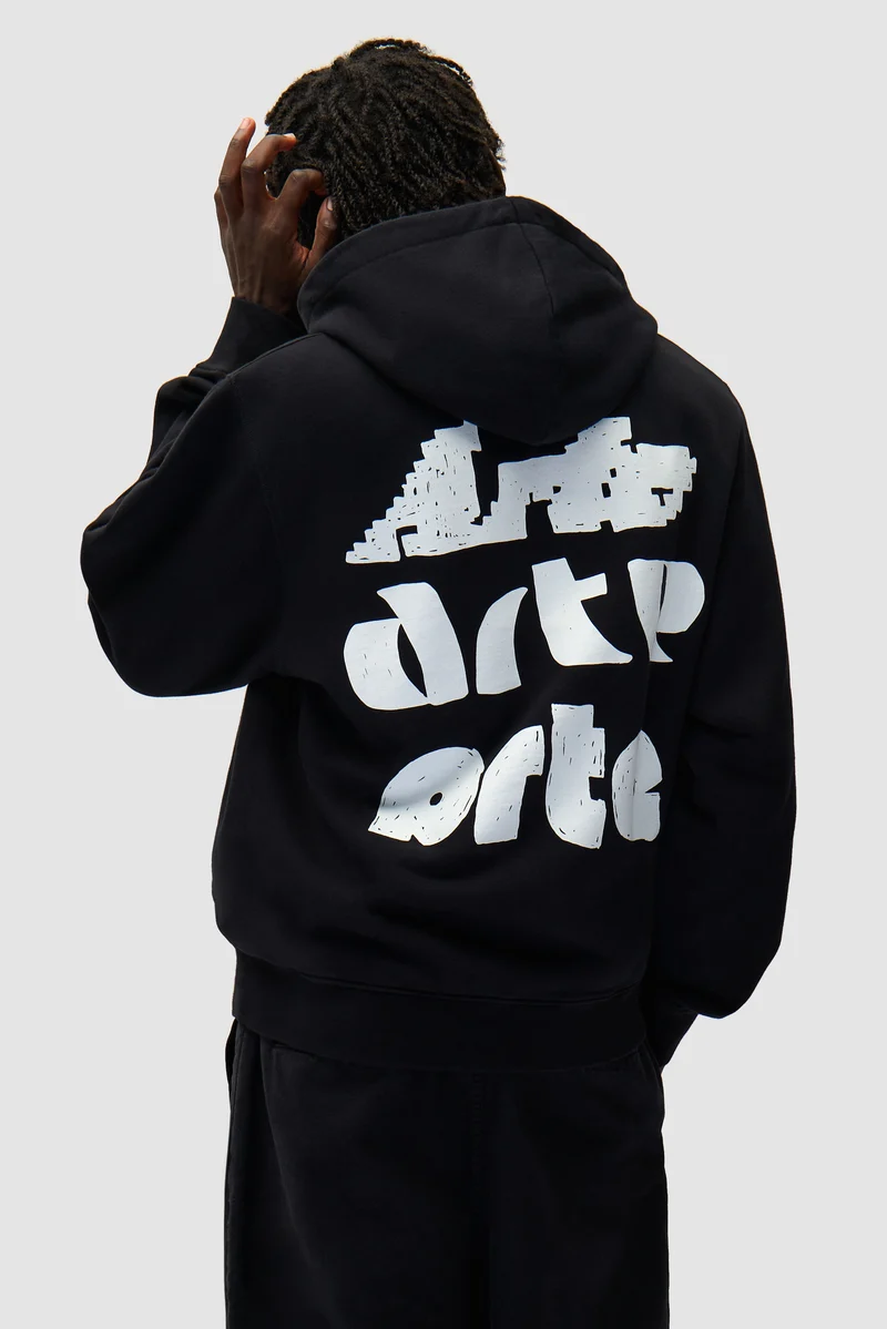Sweat à capuche imprimé Multi Arte - Noir