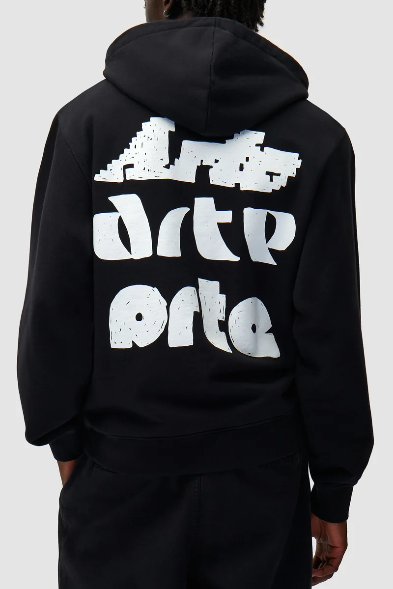 Sweat à capuche imprimé Multi Arte - Noir