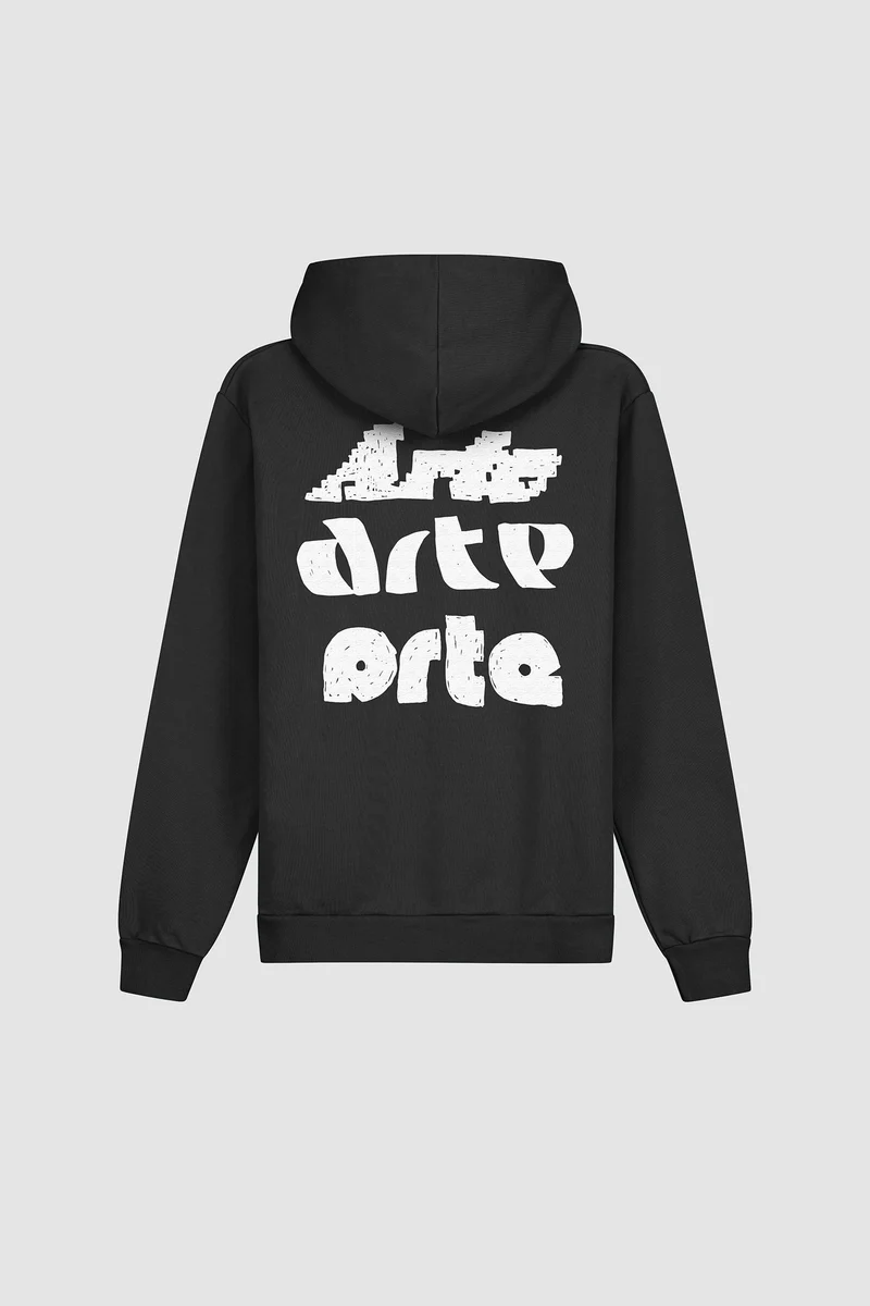 Sweat à capuche imprimé Multi Arte - Noir
