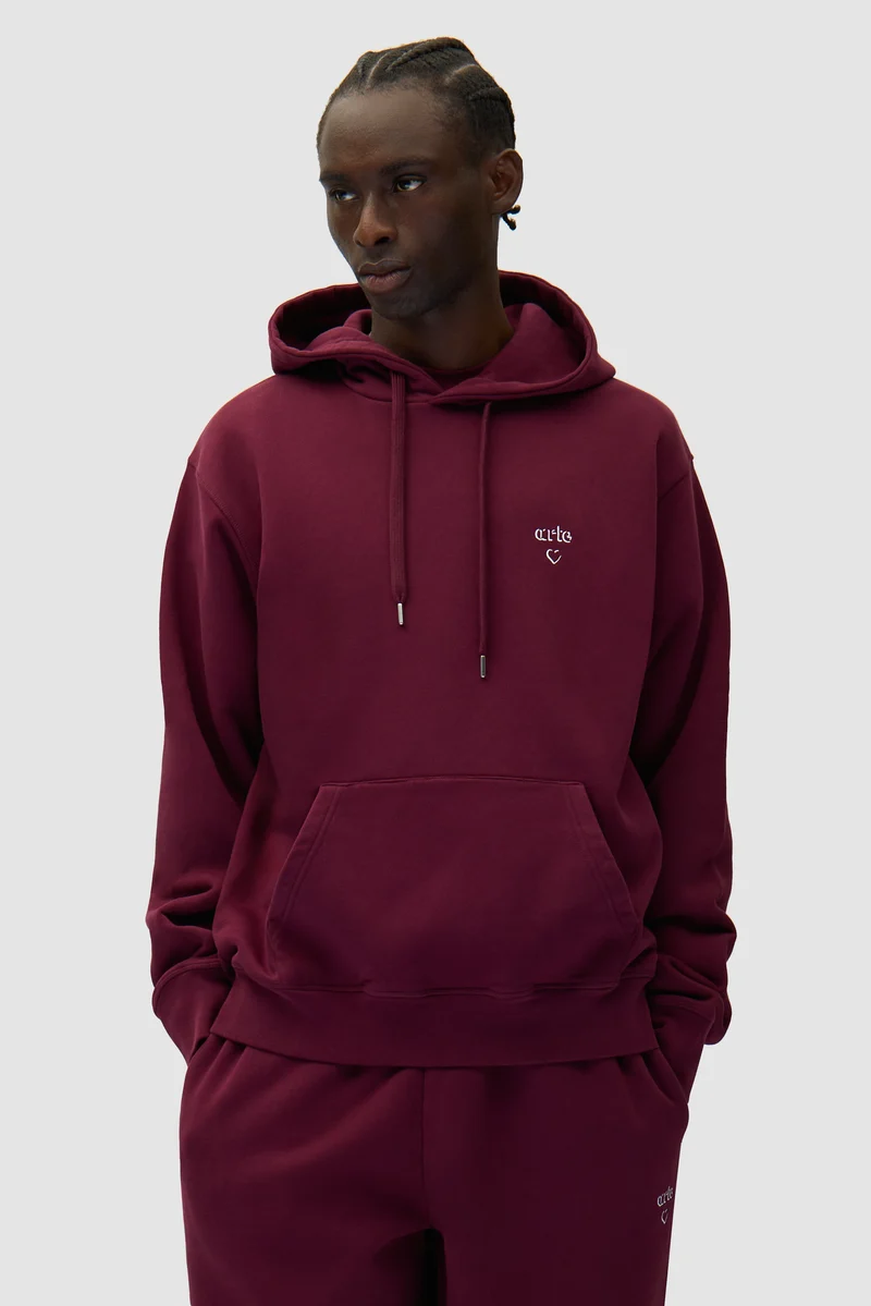 Arte Heart Hoodie - Bordeaux