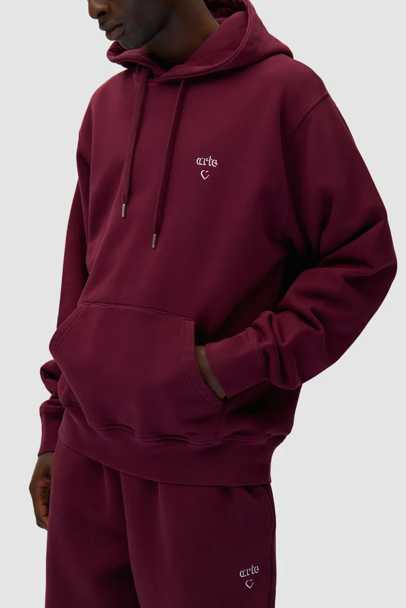 Arte Heart Hoodie - Bordeaux