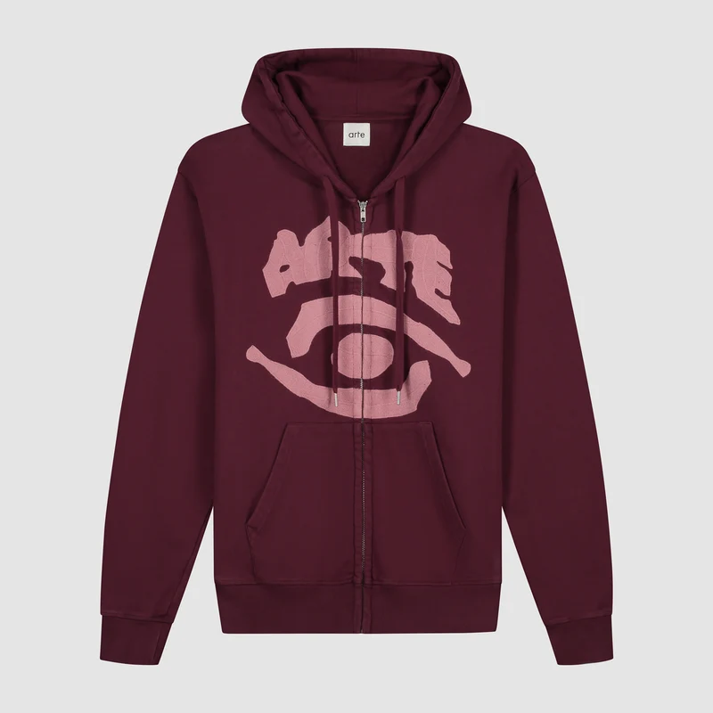 Sweat à capuche zippé Eye - Bordeaux