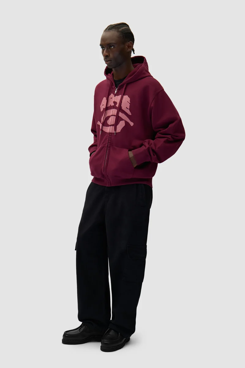 Sweat à capuche zippé Eye - Bordeaux