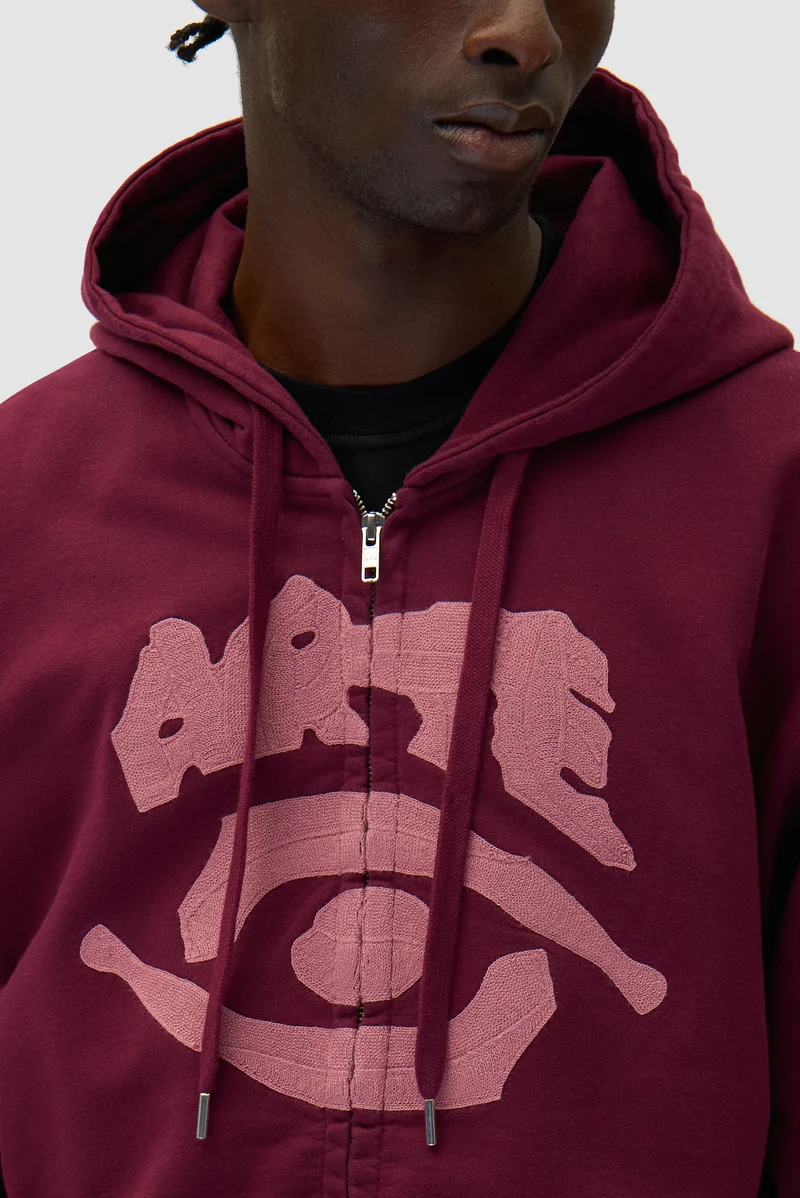 Sweat à capuche zippé Eye - Bordeaux