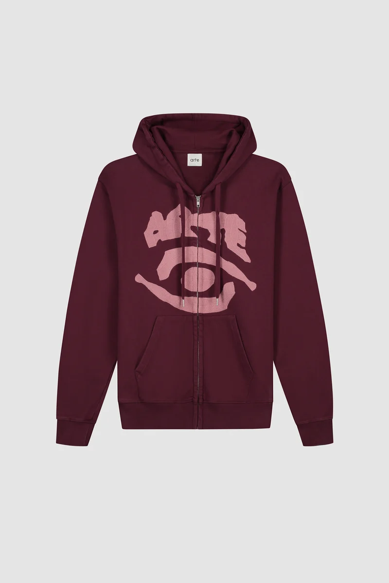 Sweat à capuche zippé Eye - Bordeaux