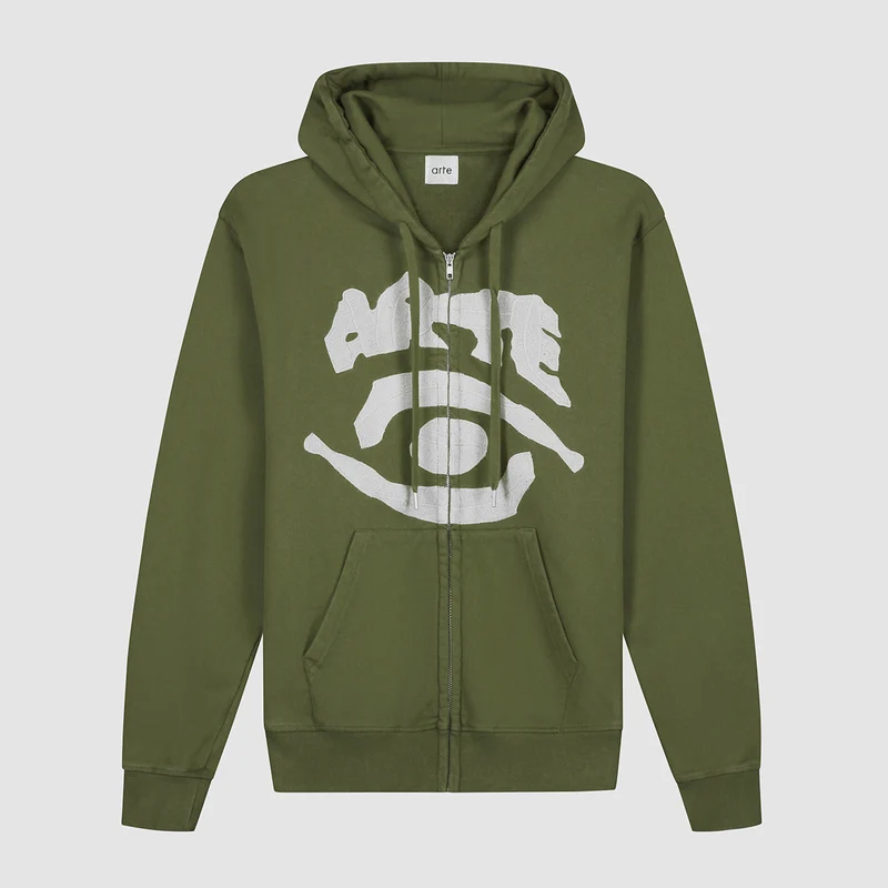 Sweat à capuche zippé Eye - Vert