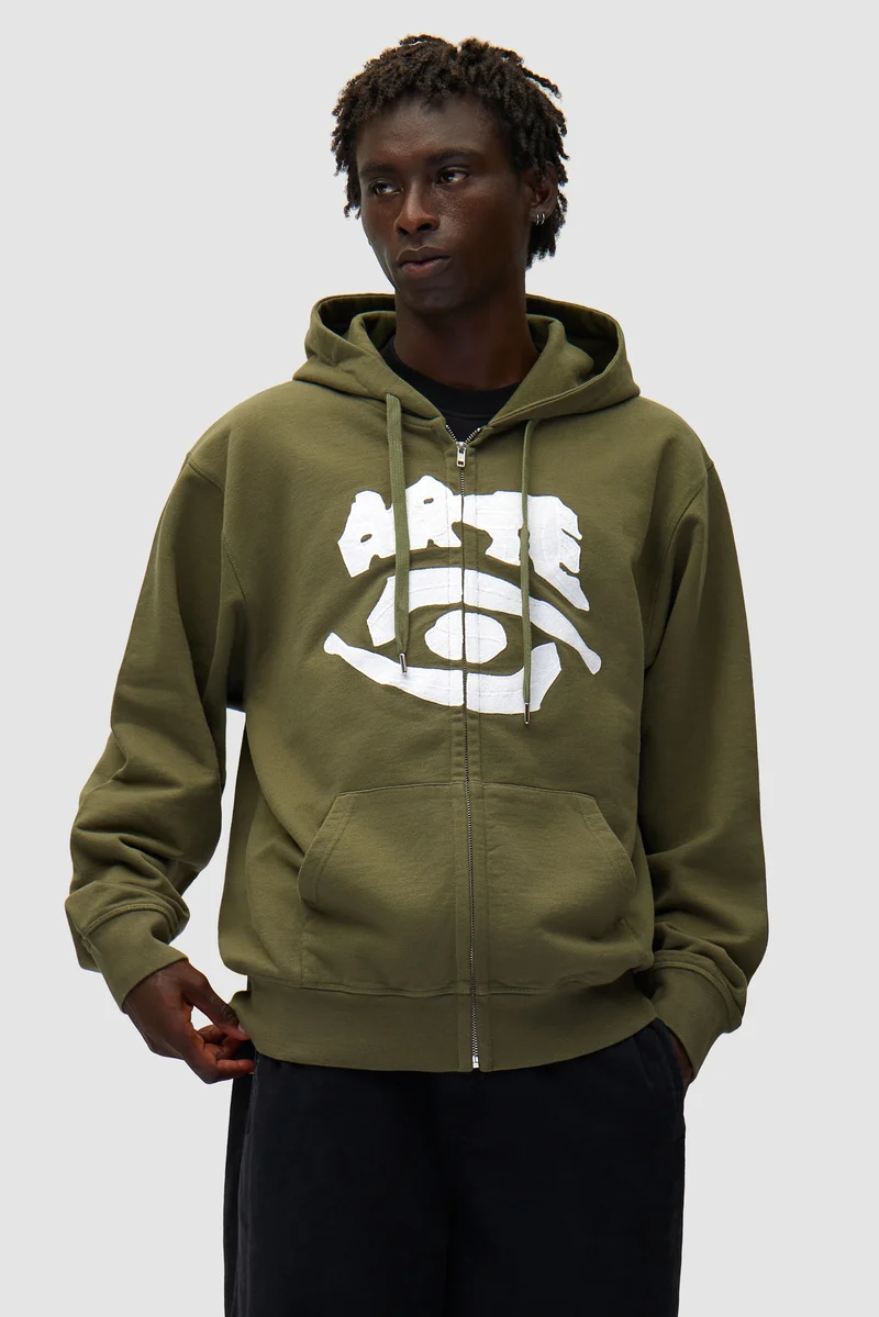 Sweat à capuche zippé Eye - Vert