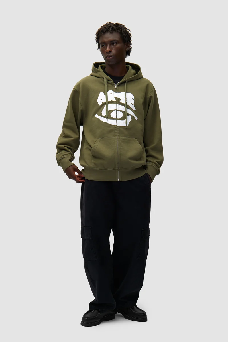 Sweat à capuche zippé Eye - Vert