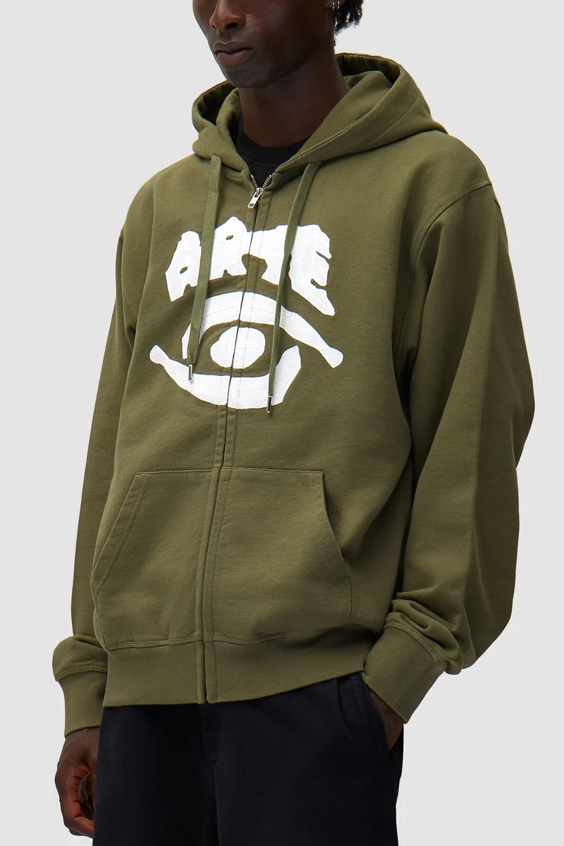 Sweat à capuche zippé Eye - Vert