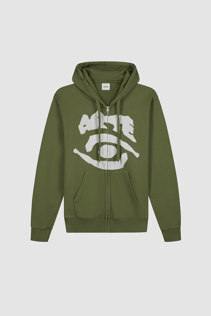 Sweat à capuche zippé Eye - Vert