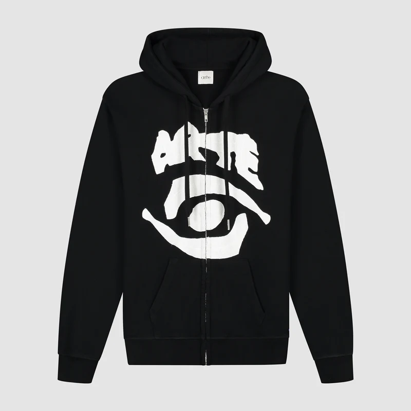 Sweat à capuche zippé Eye - Noir