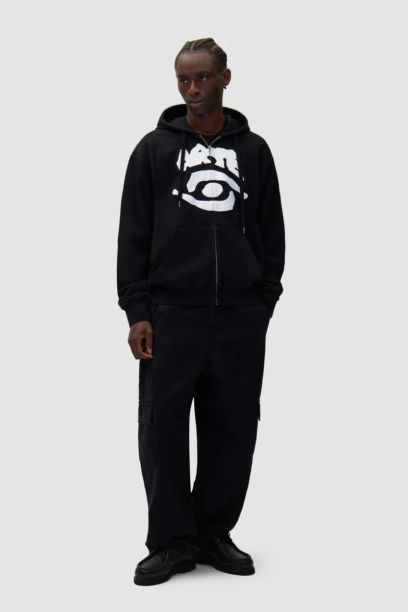 Sweat à capuche zippé Eye - Noir