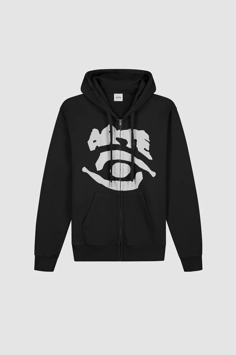 Sweat à capuche zippé Eye - Noir